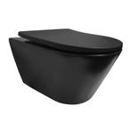 Wandcloset BWS 53x35x35 cm Keramiek Rimless Mat Zwart (Incl., Ophalen of Verzenden, Nieuw, Overige typen