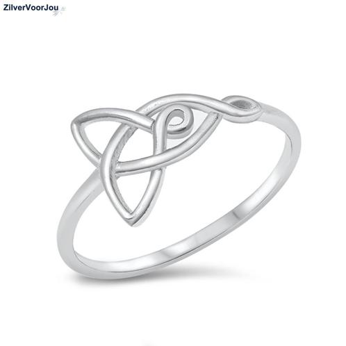Zilveren keltische love knot ring moeder dochter rhodium, Sieraden, Tassen en Uiterlijk, Ringen, Nieuw, Verzenden