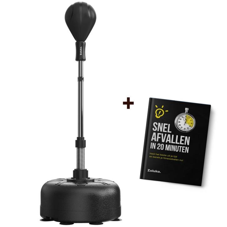 Zoluko Professionele Boksbal op Voet - Verstelbaar - Zwart, Sport en Fitness, Boksen, Boksbal, Nieuw, Verzenden