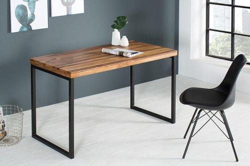 Elegant bureau ELEMENTS 118 cm metalen frame met Sheesham, Huis en Inrichting, Bureaus, Ophalen of Verzenden