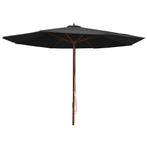 Parasol Zwart 350cm | Retourdeal | 35% Korting, Tuin en Terras, Ophalen of Verzenden, Nieuw, 3 tot 4 meter, Stokparasol