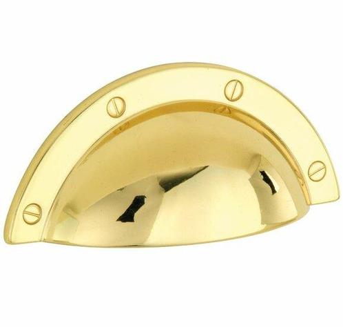 Schelpgreep Shell messing gelakt, Doe-het-zelf en Verbouw, Hang- en Sluitwerk, Nieuw, Ophalen of Verzenden