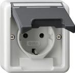 Gira IP44 Opbouw SCHUKO Stopcontact Met Scharnierende, Verzenden, Nieuw, Overige typen