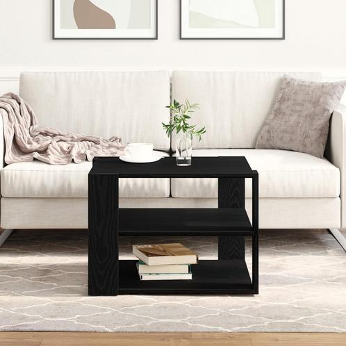 vidaXL Salontafel 59,5x59,5x40 cm bewerkt hout zwart, Huis en Inrichting, Tafels | Salontafels, 50 tot 100 cm, Nieuw, Overige houtsoorten