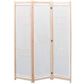 vidaXL Kamerscherm met 3 panelen 120x170x4 cm stof crème