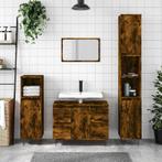 vidaXL Badkamerkast 80x33x60 cm bewerkt hout gerookt, Huis en Inrichting, Badkamer | Badkamermeubels, Verzenden, Nieuw, Minder dan 100 cm