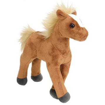 Pluche knuffel paard bruin 20 cm - Knuffel paarden