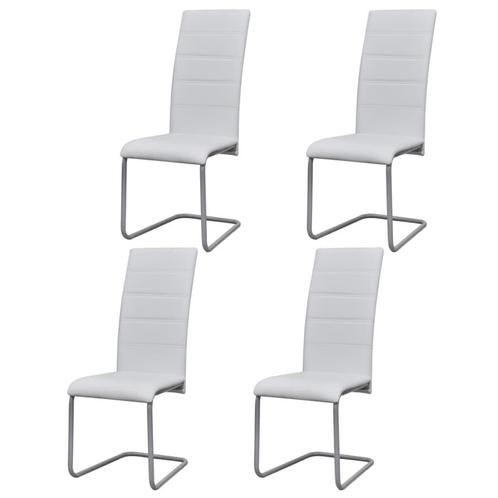 Witte Design Eetkamerstoelen (4 st.) - Tweedekansje -, Huis en Inrichting, Stoelen, Vier, Wit, Nieuw, Ophalen of Verzenden