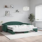 vidaXL Slaapbank met onderschuifbed 100x200 cm fluweel, Huis en Inrichting, Slaapkamer | Bedden, 100 cm, Eenpersoons, Verzenden
