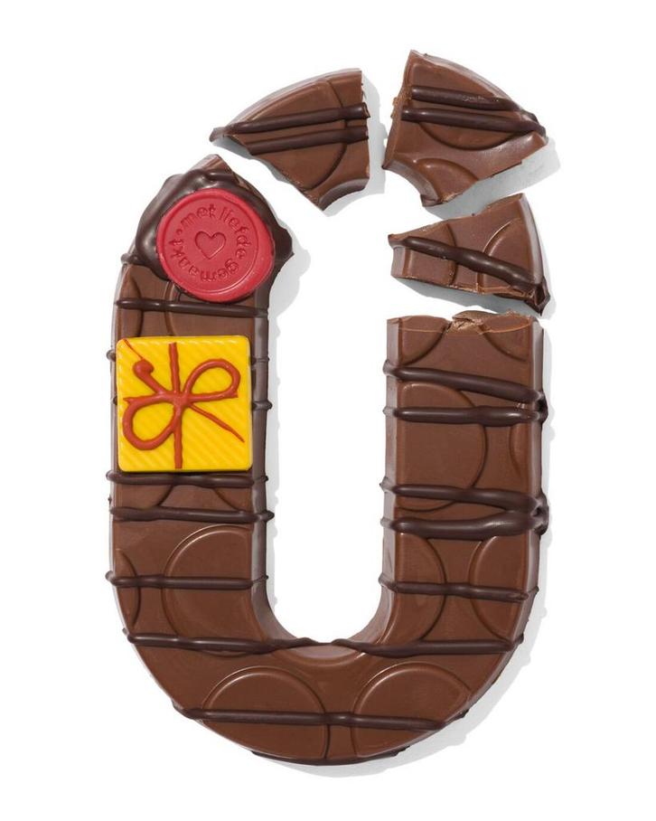 HEMA Handgedecoreerde chocoladeletter melk O 180g, Diversen, Sinterklaas, Nieuw, Verzenden