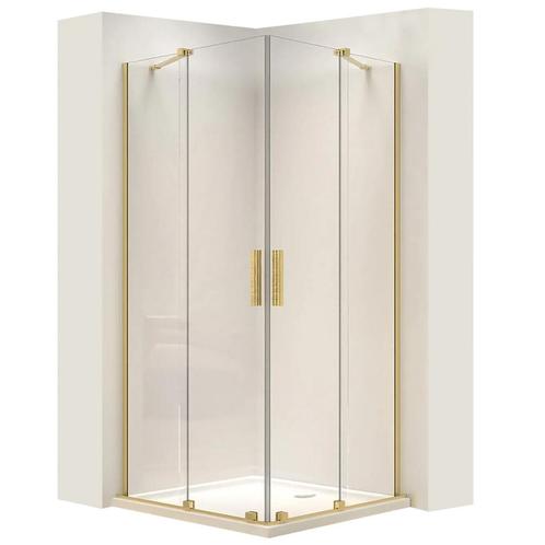 REA Douchecabine - Borstgoud Afwerking - 80x100 cm (Douchen), Doe-het-zelf en Verbouw, Sanitair, Nieuw, Ophalen of Verzenden