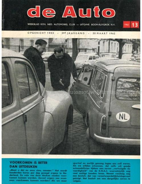 1962 DE AUTO MAGAZINE 44 NEDERLANDS, Boeken, Auto's | Folders en Tijdschriften