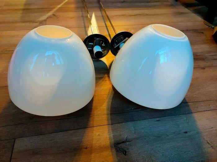 Schoollampen - Plafondlamp (2) - Opaline glas - Vintage, Antiek en Kunst, Antiek | Lampen