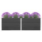 vidaXL Plantenbak verhoogd 200x100x91 cm HKC grijs, Tuin en Terras, 100 cm of meer, Verzenden, Nieuw, 60 cm of meer