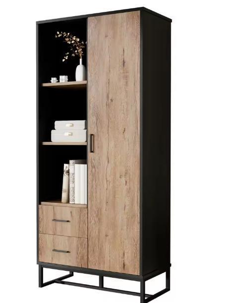 Houten Highboard met Zwart Frame – 180 cm, Huis en Inrichting, Kasten | Buffetkasten, Nieuw, Verzenden