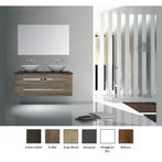 Badkamermeubelset Sanicare Q12 2 Laden Grey-Wood (spiegel, Ophalen of Verzenden, Nieuw, Chroom, Bad