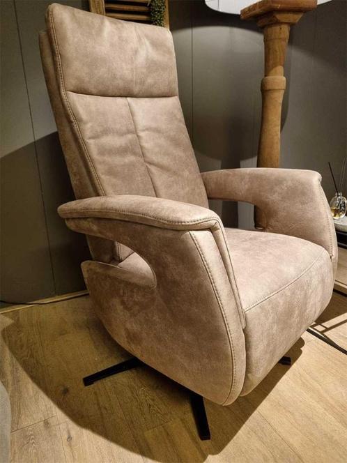 Relaxfauteuil Ommen microleder Bull 10 Liver, Huis en Inrichting, Fauteuils, 50 tot 75 cm, 75 tot 100 cm, Nieuw, Leer, Stof