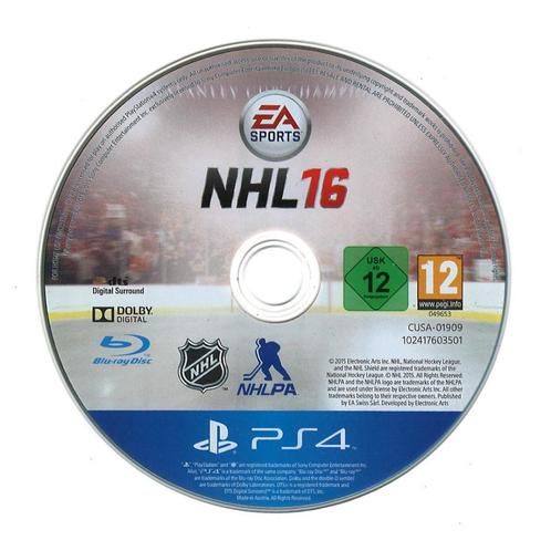 NHL 16 (losse disc) (PlayStation 4), Spelcomputers en Games, Games | Sony PlayStation 4, Gebruikt, Vanaf 7 jaar, Verzenden