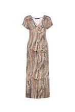 -30% Geisha  Geisha 57134-60 jane dress long aop  maat L, Kleding | Dames, Verzenden, Nieuw, Beige