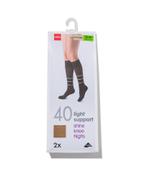 HEMA 2-pak kniekousen licht ondersteunend 40 denier poeder, Kleding | Dames, Verzenden, Nieuw