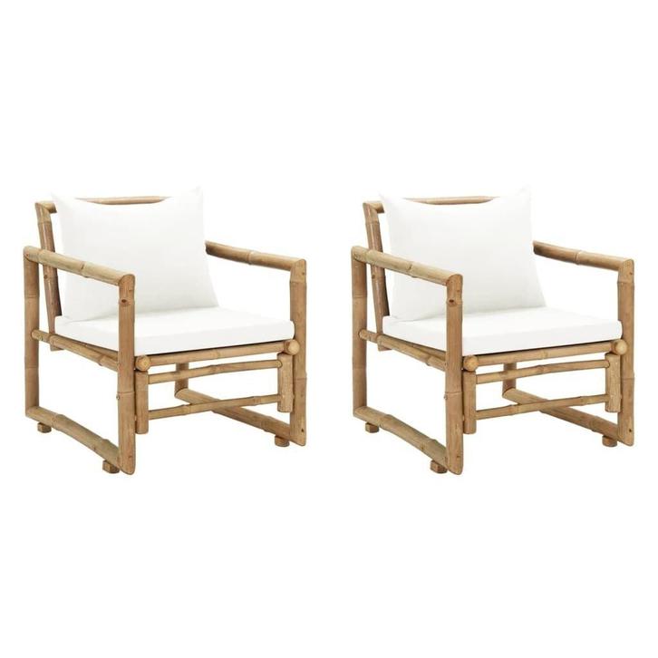Bamboe Tuinstoelen 2 st | Retourdeal | 55%, Tuin en Terras, Tuinstoelen, Nieuw, Hout, Ophalen of Verzenden