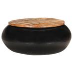 vidaXL Salontafel 68x68x30 cm massief gerecycled hout zwart, 50 tot 100 cm, Verzenden, Nieuw, 50 tot 100 cm