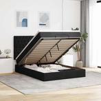 vidaXL Ottoman bed met matras en LEDs 140x190cm stof zwart, Verzenden, Zwart, Stof, Nieuw