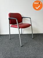 Vergaderstoel - Ahrend 320 - nieuw rood kunstleer - zilvergr, Vergader- of Presentatieruimte, Ophalen of Verzenden, Gebruikt, Stoel