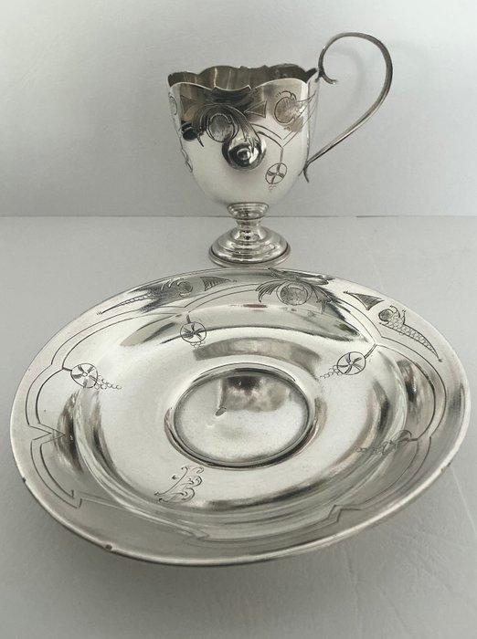 Beker (2) - .875 (84 Zolotniki) zilver - Russische beker +, Antiek en Kunst, Antiek | Goud en Zilver