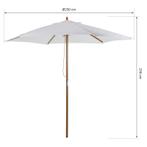 TRUUSK Parasol Tuinparaplu 3-laags Zonwering Bamboe 180/ Po, Tuin en Terras, Verzenden, Nieuw