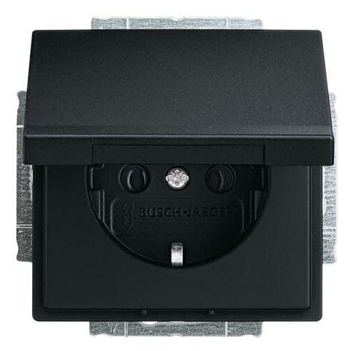 Busch Jaeger wandcontactdoos met randaarde klapdeksel 1V, Doe-het-zelf en Verbouw, Elektra en Kabels, Nieuw, Ophalen of Verzenden