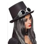 Zwarte steampunk hoed met bril - Hoge hoeden, Hobby en Vrije tijd, Feestartikelen, Nieuw, Ophalen of Verzenden