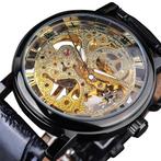 Gouden Kast Luxe Horloge voor Heren - Leren Bandje, Verzenden, Nieuw, Winner