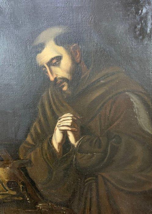 Italiaanse school (XVIII) - San Francesco in preghiera, Antiek en Kunst, Kunst | Schilderijen | Klassiek