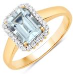 Ring - 14 karaat Geel goud - 1.73ct. tw. Aquamarijn -, Nieuw