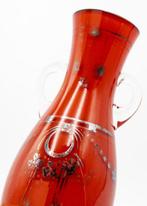 Kralik Art Nouveau Silver - painted Glass Vase with Handles,