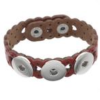Fako Bijoux® - Armband Voor Click Buttons - Leder Harten -, Sieraden, Tassen en Uiterlijk, Verzenden, Nieuw