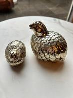 Zout- en pepervaatjes (2) - kraaien - Verzilverd, Metaal, Antiek en Kunst