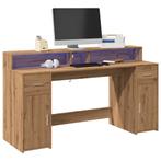 vidaXL Bureau met LED-verlichting 160x55x91 cm hout, Huis en Inrichting, Bureaus, Verzenden, Nieuw