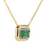 Halsketting - 14 karaat Geel goud - 0.68ct. tw. Smaragd -, Sieraden, Tassen en Uiterlijk, Kettingen, Nieuw