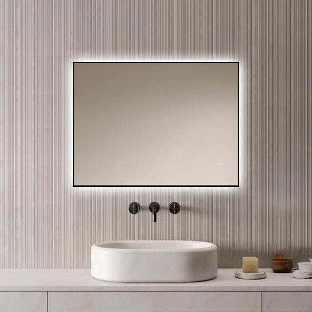 Loxa - Badkamerspiegel Sorento Zwart 80x60cm, Huis en Inrichting, Woonaccessoires | Spiegels, Rechthoekig, Nieuw, Verzenden