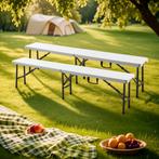 Tuinbank Ljusnarsberg opvouwbaar 180x25x43 cm wit [en.casa], Verzenden, Nieuw