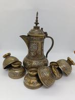 Mamluk herlevings koffieset - Brons, Zilver - Egypte - 19e