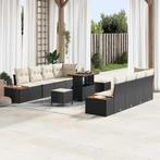 vidaXL Tuin Sofa Set met kussen 11 pcs Zwart en Crème 90 x, Verzenden, Nieuw, Rotan