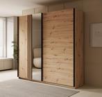 Kledingkast 220cm eiken Schuifdeuren met spiegel, Nieuw, 200 cm of meer, Modern, 50 tot 75 cm