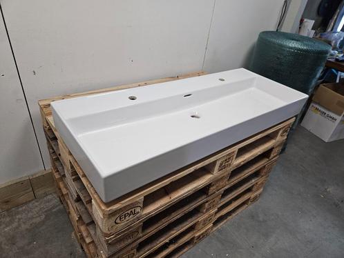 Wastafel Plieger Kansas 2 Kraangaten 120 x 46,6 cm met Overl, Huis en Inrichting, Badkamer | Badkamermeubels, Nieuw, Ophalen of Verzenden