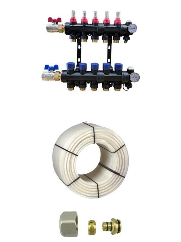 3 groep kunststof verdeler zonder pomp + 200mtr / 120mtr..., Doe-het-zelf en Verbouw, Verwarming en Radiatoren, Overige typen
