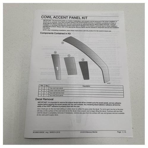 Bieden: Mercury 450R cowling cowl panel kit, Watersport en Boten, Bootonderdelen, Motor en Techniek, Nieuw, Zeilboot of Motorboot