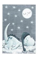 Kindervloerkleed | Bambi | Dinosaurus | Blauw | 80x150 cm, Verzenden, Nieuw