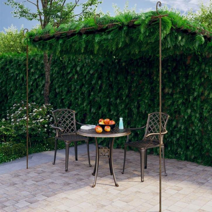 vidaXL Tuinpergola 4x3x2,5 m ijzer antiekbruin, Tuin en Terras, Palen, Balken en Planken, Nieuw, Verzenden